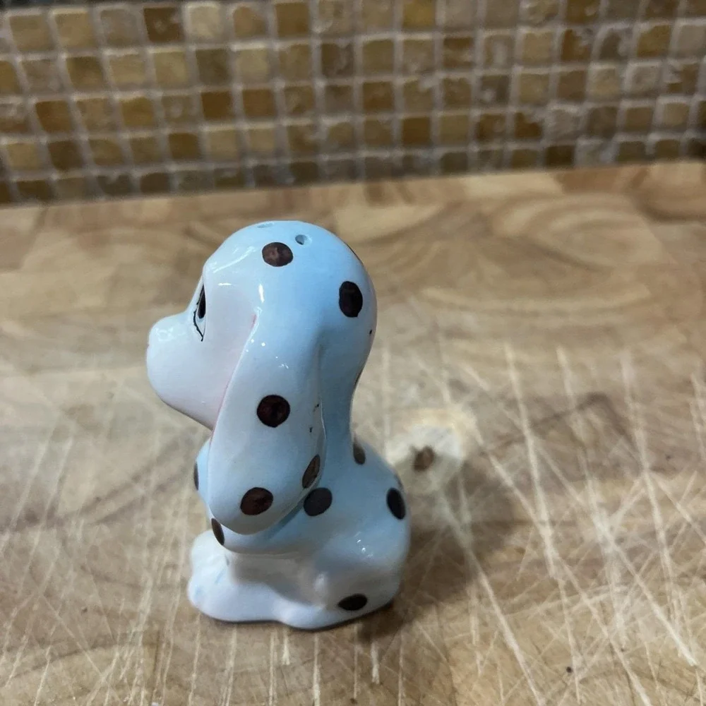 Vintage Spotted White Blue Dog Dalmatian Salt Shaker‎ Japan Kitsch MCM 50s